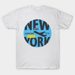 New York blue pin design T-Shirt